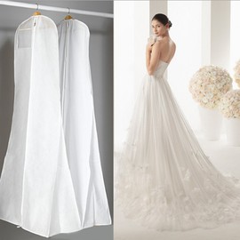 Wedding Dress Garment Cover for Closet Storage – Foldable Zippered Gown Bag for Special Occasion Clothing