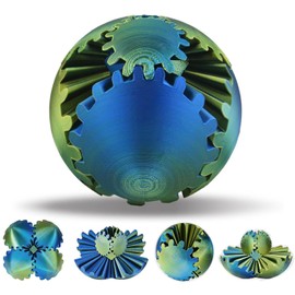 Gear Ball, 3D Printed Gear Ball - The Steampunk Whirling Wonder Fidget Gear Ball, Gear Sphere Cube Fidget Toys for Office & Home, Cool Stuff Toy Gift for 3+ Years Children Adults