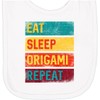 inktastic Eat Sleep Origami Repeat Newborn Bib White 33bdd