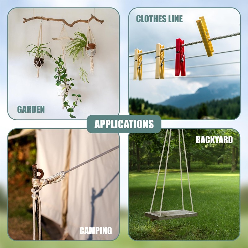 GEEZY Outdoor Washing Line Rope for Clothes Drying 15m –