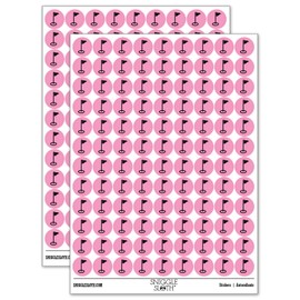 Golf Hole Flag 200+ Round Stickers - Matte Finish - 0.50" Size - Light Pink