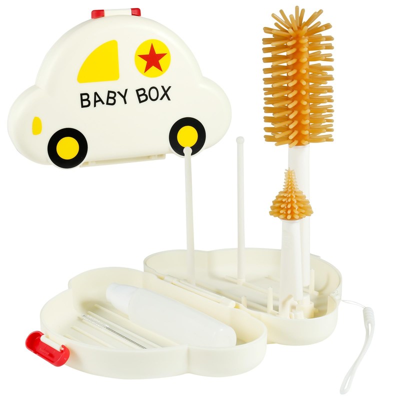6 in 1 Baby Bottle Brush Set Portable Storage Container