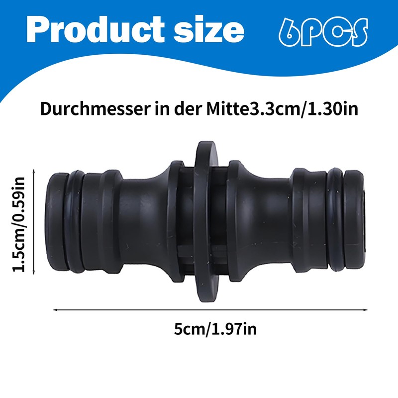 Pack of 6 for Gardena coupling, Gardena hose connector, connector,