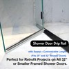 25" Shower Door Bottom Deflector for Chrome Framed Shower Door