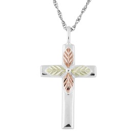 Black Hills Gold Sterling Silver Cross Necklace (Women's) Sterling Silver Silver