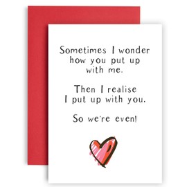 We Put up with Each Other! Funny Anniversary Card - Wedding Anniversary Card - Birthday Cards for Him - Birthday Cards for her - Witty Card for Husband - Banter Card for Wife Anniversary Card - A5