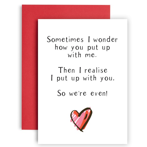 We Put up with Each Other! Funny Anniversary Card - Wedding Anniversary Card - Birthday Cards for Him - Birthday Cards for her - Witty Card for Husband - Banter Card for Wife Anniversary Card - A5