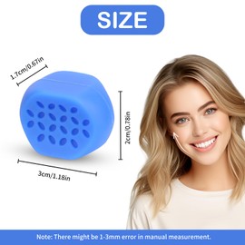 Keroius Jawline Exerciser for Men & Women - Silicone Jaw Trainer (2Pcs) - Face Shaper & Strengthener to Slim, Tone& Define The Face (2, Blue)