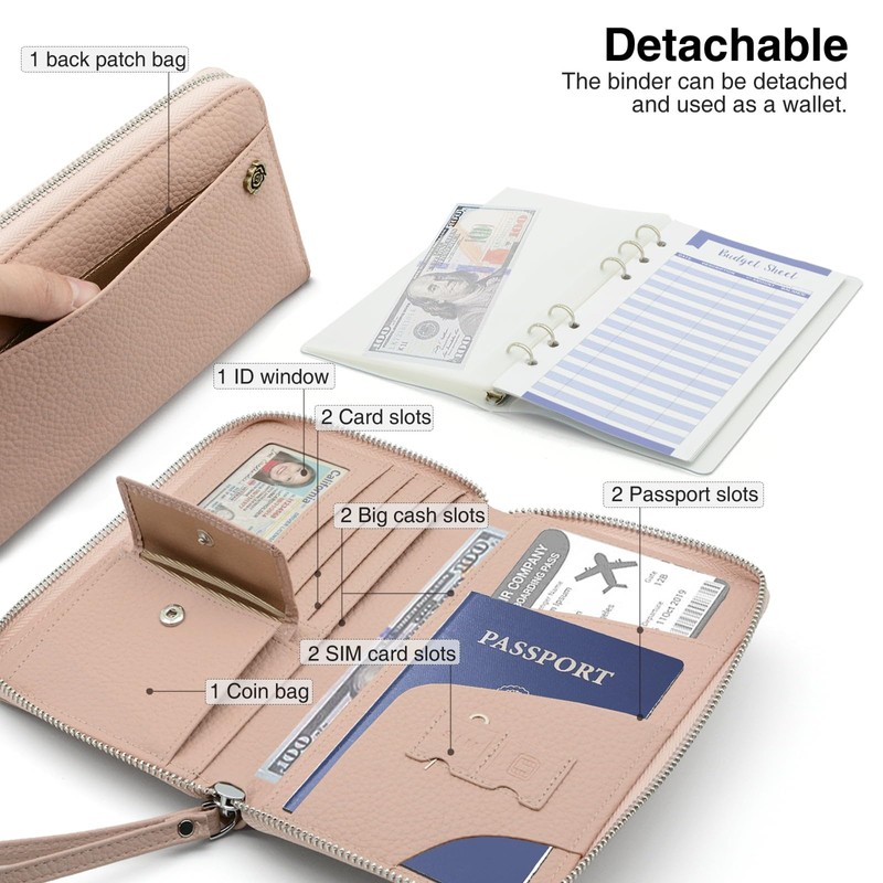 VLKAVIVA A6 Binder Cash Envelope System Wallet, Money Saving Budget