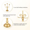 Romadedi Candelabra Gold Candle Holders - 3 Arm 11.8" Wedding