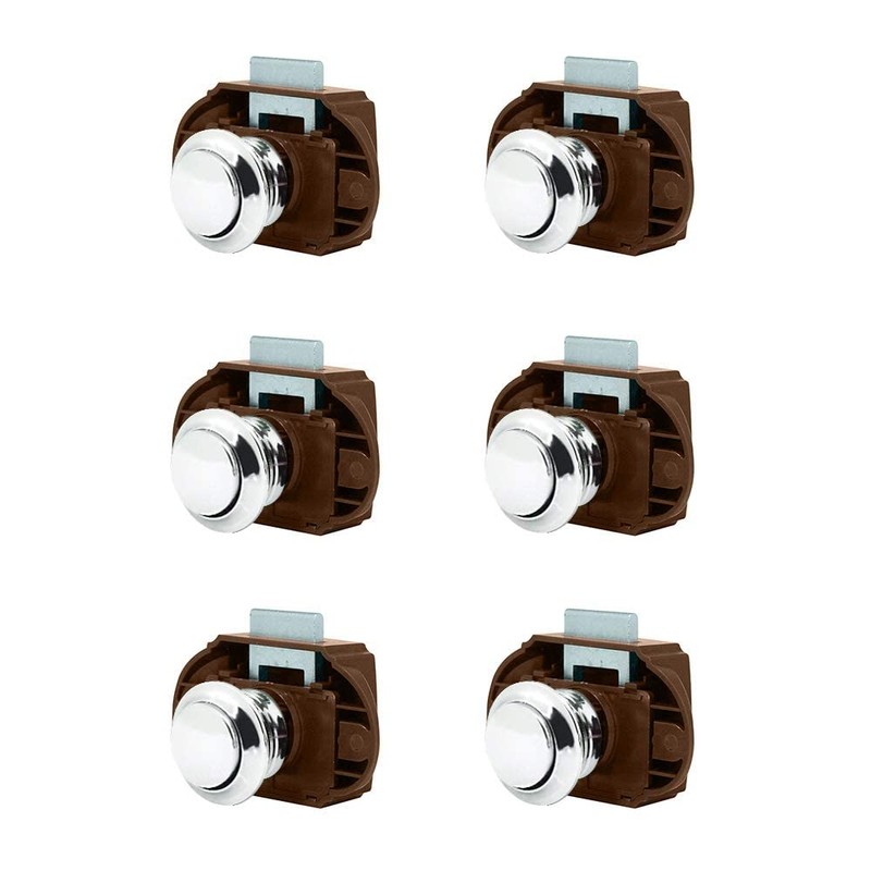 LENKRAD 6 PCS Push Button Latch Cabinet Door Catch Keyless