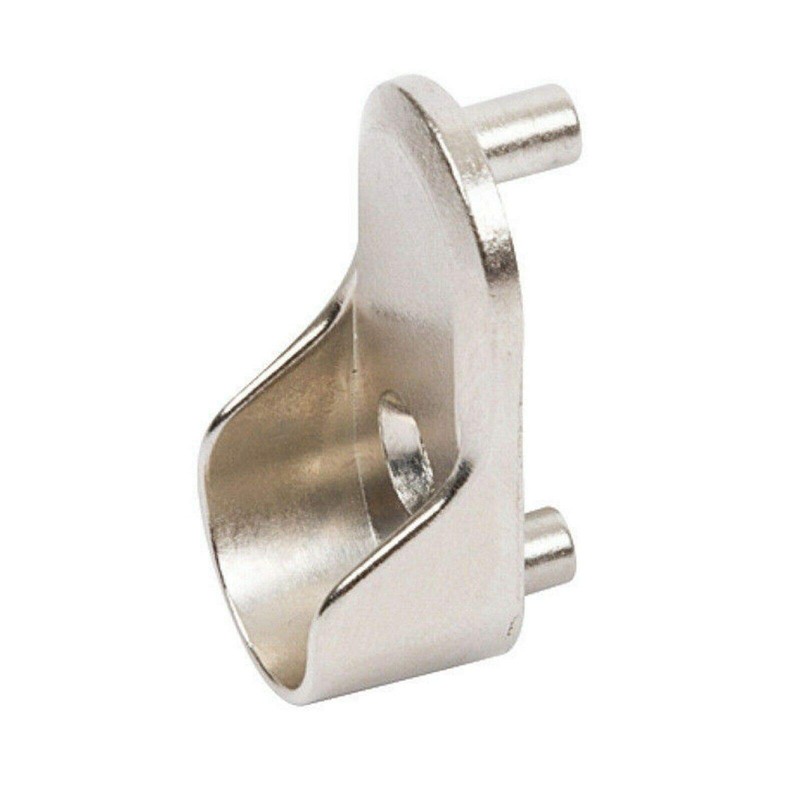 Oval Wardrobe Rail END Supports Rail Brackets 15mm Wide Nickel