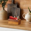 BWODYAY Sugar Packet Holder, Acacia Wood Sugar Caddy, Sugar Packet