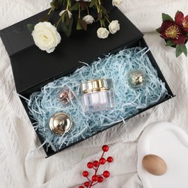 BoxSkivra 2 LB Blue Crinkle Paper Shredded Paper for Gift baskets Filler Paper Shred for Gift Wrapping Crinkle Cut Paper Shred Filler for Easter Basket Grass, Christmas, Birthday, Mother's Day