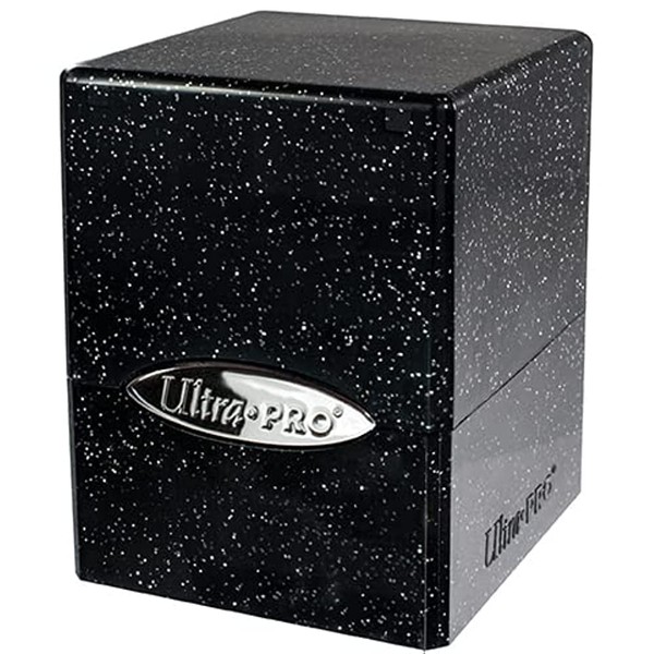 Ultra PRO - Satin Cube 100+ Card Deck Box (Glitter Black) - Protect Your Gaming Cards, Sports Cards or Collectible Cards In Ultra Pro's Stylish Glitter Deck Box, Perfect for Safe Traveling