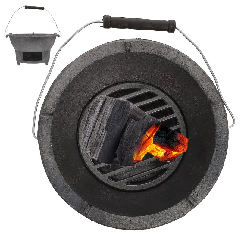 DOITOOL Cast Iron Charcoal Hibachi Grill, Portable Picnic Charcoal Stove