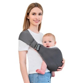 Baby Sling Carrier,Baby Carrier Newborn to Toddler,Toddler Carrier,Portable Lightweight & Spreadable Shoulder Straps (Dark Grey)