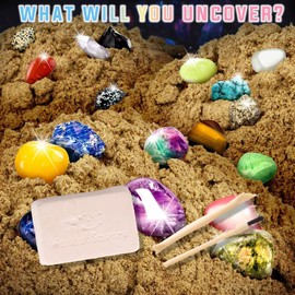 Gem Archaeology Dig Out Kit, Discover a Selection of Shiny Gems in this exciting Excavation Kit, Realistic Digging Adventure, Educational Mining Toys for Children (Small Gem Dig up Set)