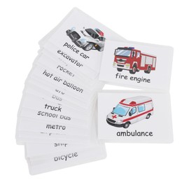 Alphabet Flash Cards for Toddlers Kids ABC Flash Cards Sight Words Learning Spelling Cards Educational Flashcards for Preschool Homeschool Kindergarten Supplies Water and Tear Resistant (Vehicles)