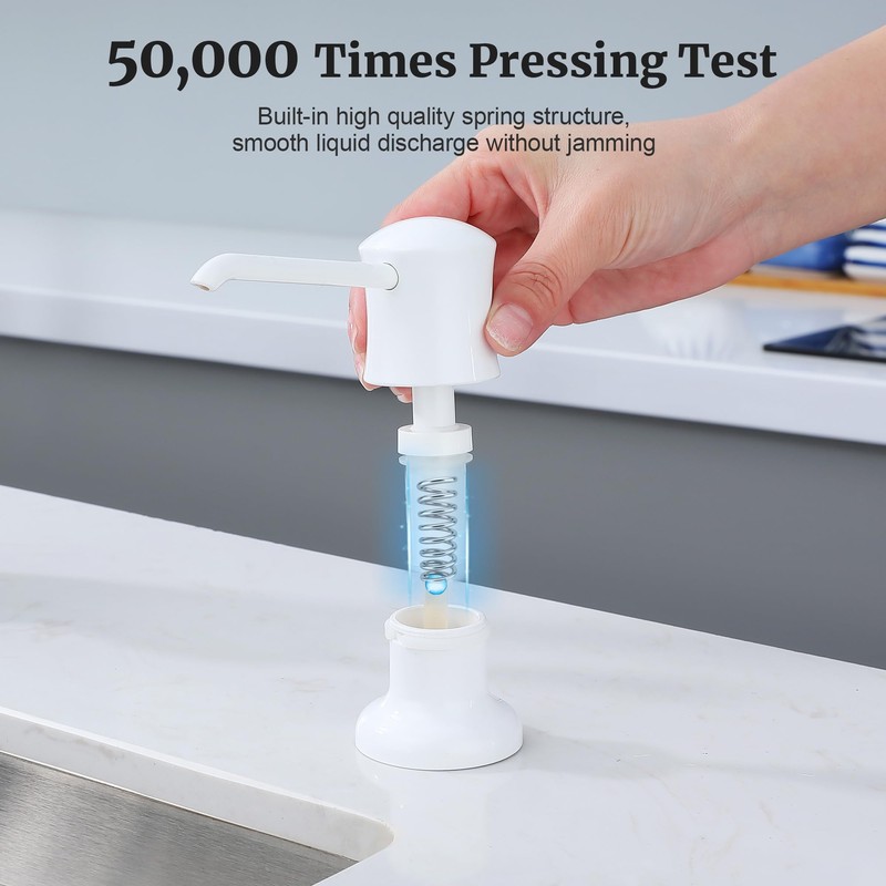 Sink Soap Dispenser for Kitchen Sink White Upgrade with 40"