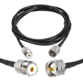 sourcing map 1PCS RG58 Coaxial Cable 6ft/1.8 M, UHF PL-259 Male to UHF SO 239 Female Coax Cable 50 Ohm Low Loss Cable for CB Radio, Ham Radio, Antenna Analyzer