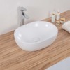 Ruvati White Ceramic Top Push Pop-up Drain for Bathroom Sinks