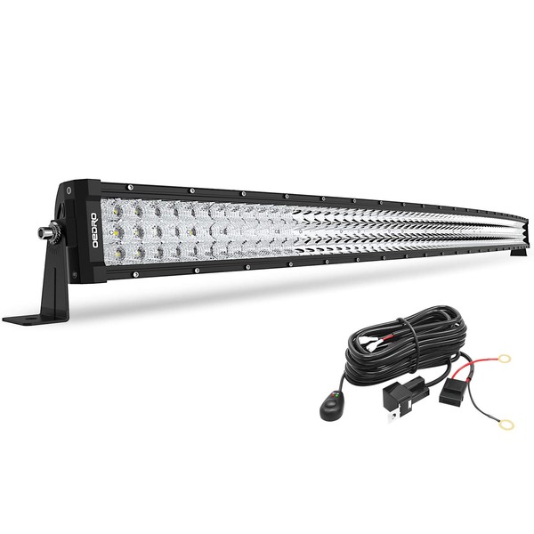 OEDRO 52Inch LED Light Bar Curved 1337W Triple Rows Work Light Spot Flood Combo Driving Lighting Off Road Fog Lamps with Wiring Harness for Jeep Truck Pickup 4x4 4WD SUV ATV UTV Boat