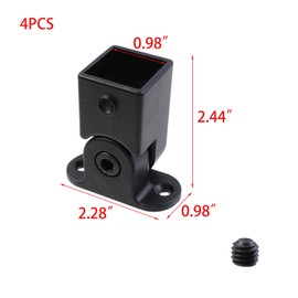 Woogim Black 4PCS Aluminum Level Baluster Shoes Aluminum Flat Baluster Shoes Stair Swivel Baluster Shoe for Use with 0.98" Square Balusters