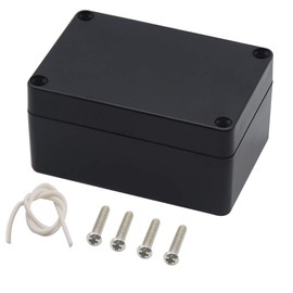 Junction Box, Zulkit Project Box IP65 Waterproof Outdoor Box ABS Plastic Electrical Boxes Electronic Enclosure Black 3.94 x 2.68 x 1.97 inch (100x68x50mm) (Pack of 1)