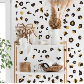 Polka Dot Wall Decals Black Vinyl Gold Wall Decals Leopard Decals Cow Vinyl Wall Stickers Abstract Wall Sticker Removable Peel and Stick Wall Stickers for Living Room Bedroom Decor