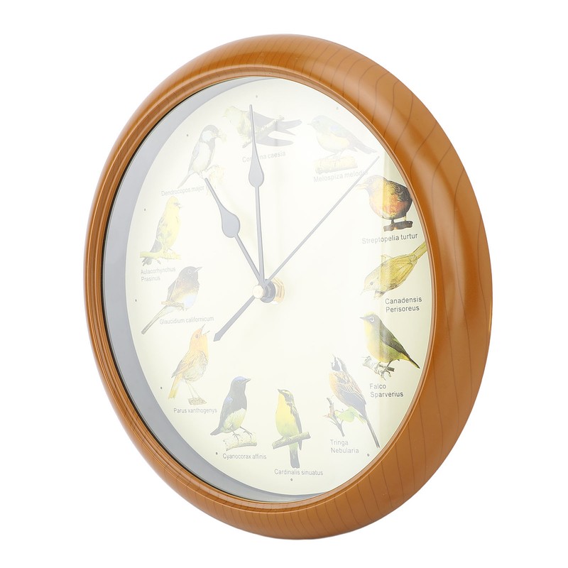 10 Inch Wall Clock Multipurpose Cuckoo Round Silent Punctual Bird