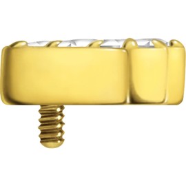 PIERCINGLINE Titanium Screw Attachment with External Thread 0.9 mm V + Crystal Set Piercing Attachment Replacement Choice of Colours, Titanium