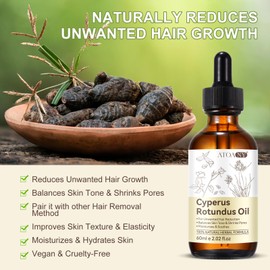 ZIXAOK 2PCS Cyperus Rotundus Oil, Natural Cyperus Rotundus Oil for Unwanted Hair Removal, Reducing Body Hair Growth,Balances Skin Tone, Moisturizes & Soothes, Suitable for All Skin Types