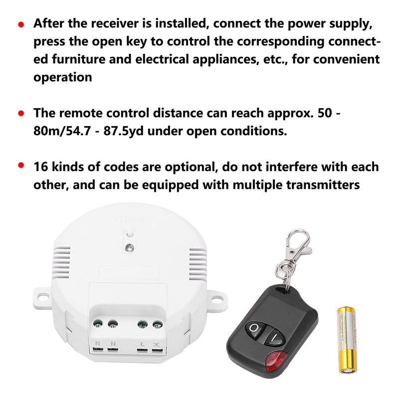 Wireless Remote Control with Receiver for Gate Curtain Furniture Household