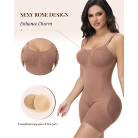 SHAPESHE Shapewear Bodysuit Tummy Control Faja Colombianas Strapless Seamless Lace Sculpting Snatched Full Body Shaper