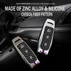 TECART Carbon Texture Smart Remote Key Cover 3 Button Luminous