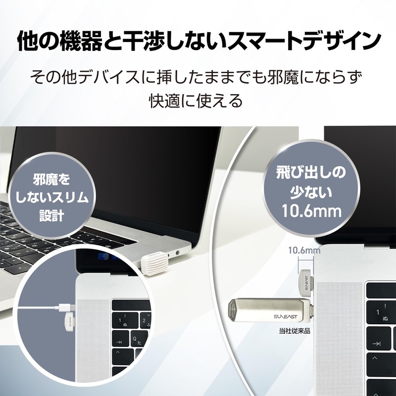 SUNEAST SE-PS512G2LNN1WF External SSD, USB-C Connection, Portable SSD Nano (Compatible