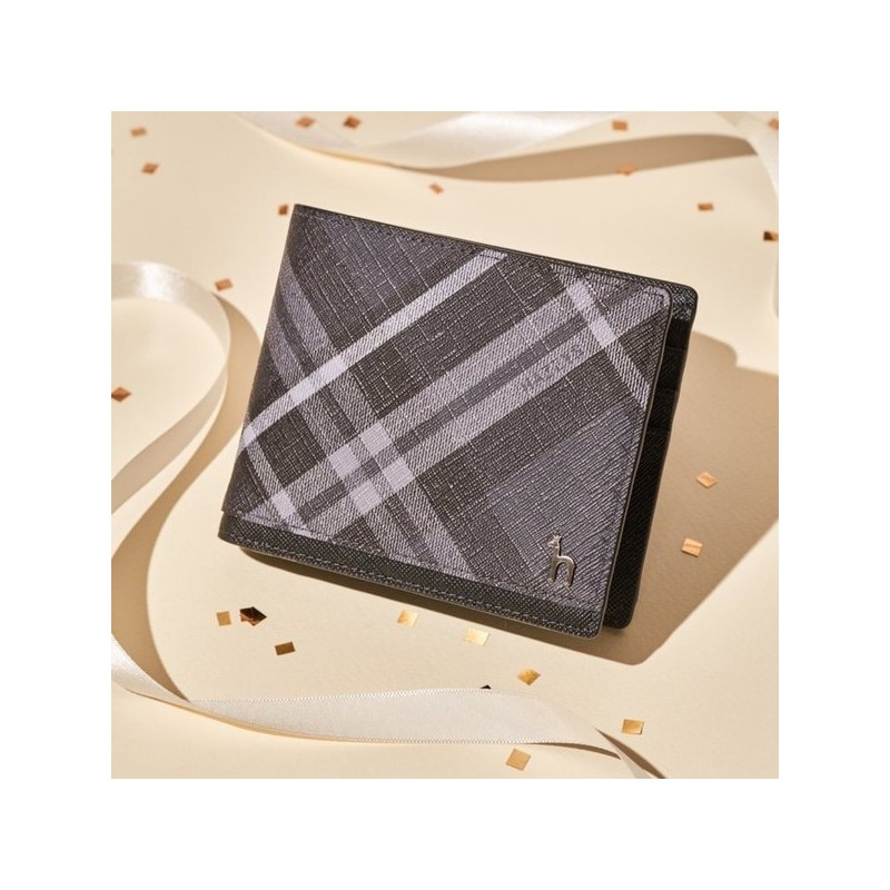 Hazzys (광주신세계)DUBLIN 블랙 체크 가죽 2단 반지갑 HJWA4F866BK (Daegu Shinsegae)