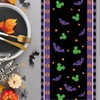 Halloween Bat Table Runner, Black Purple Skull Polka Dot Kitchen