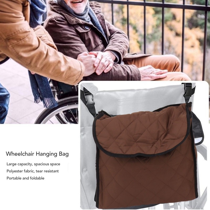 Wheelchair Back Pouch Polyester Hanging Storage Bag Electric Walker Backpack