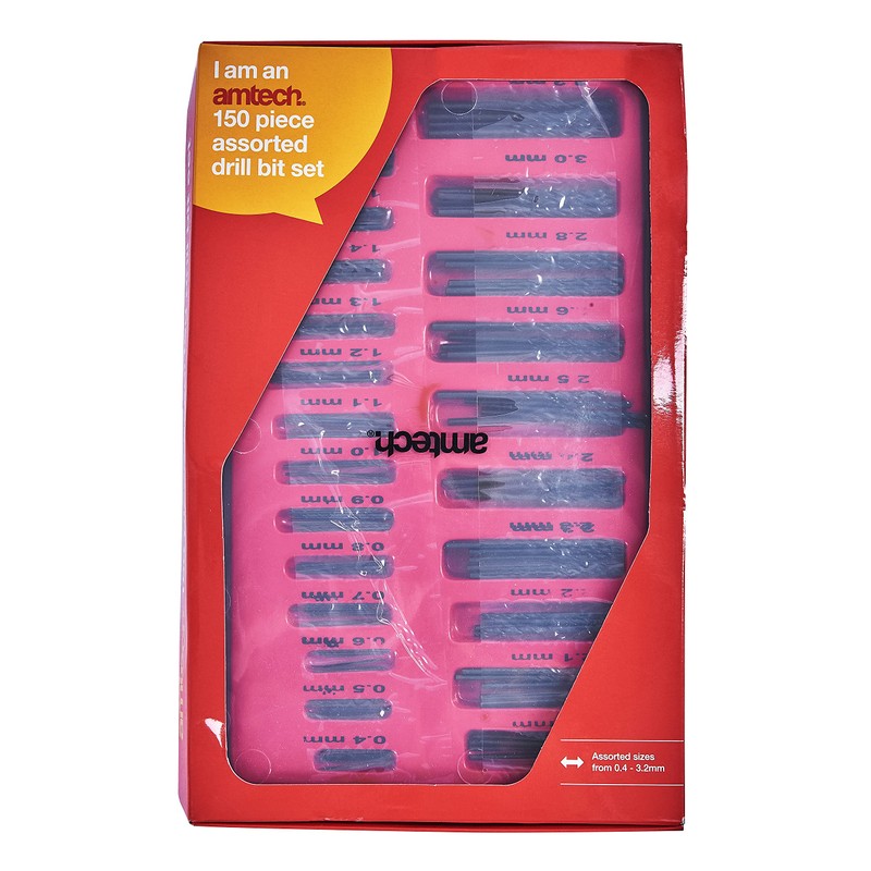 Amtech F2990 150 Piece Assorted Drill bit Set