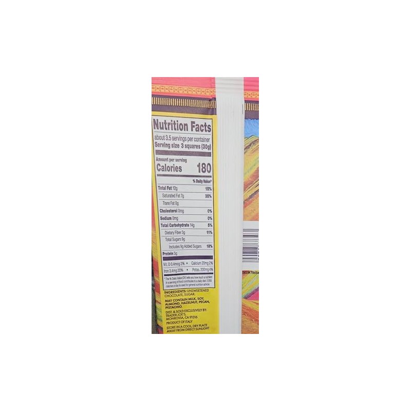 70% Peruvian Cacao Dark Chocolate Bar 3.5 Oz Pack of