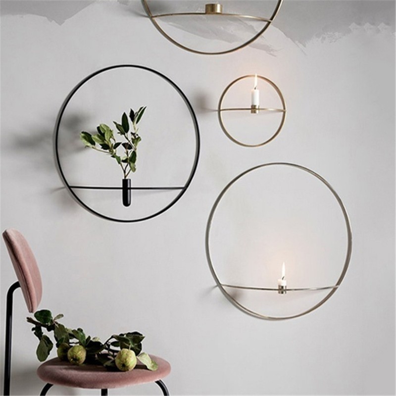 Nordic Style Metal Candle Holder Geometric Candlestick Circle Candle Holder