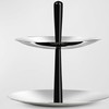Nambe Circa 18" Two-Tiered Server - Stainless Steel with Black