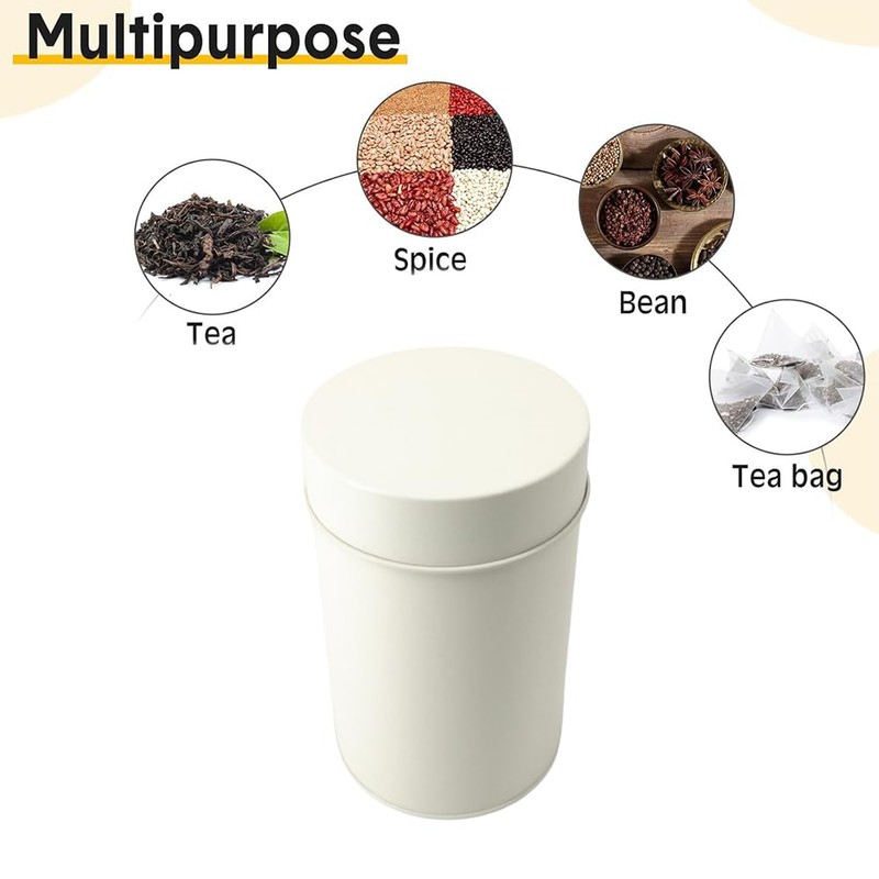 1 Pcs Matte Sealed Tea Canister (White), Tea Container, Tea