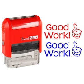 ExcelMark Self-Inking Rubber Teacher Grading Stamp - Good Work!