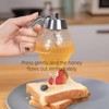 Honey dispenser, 8-ounce glass honey dispenser with base and drip-proof