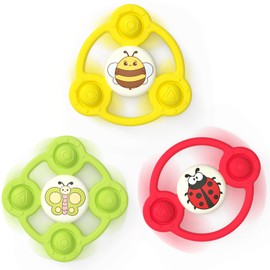 Alsatic 3PCS Baby Suction Cup Bath Toys,Sensory & Educational Fun for Toddlers, Rotating Bath Toys for Babies 12-18 Months,Perfect Baby Shower and Birthday Gift for 1 2 3 Years