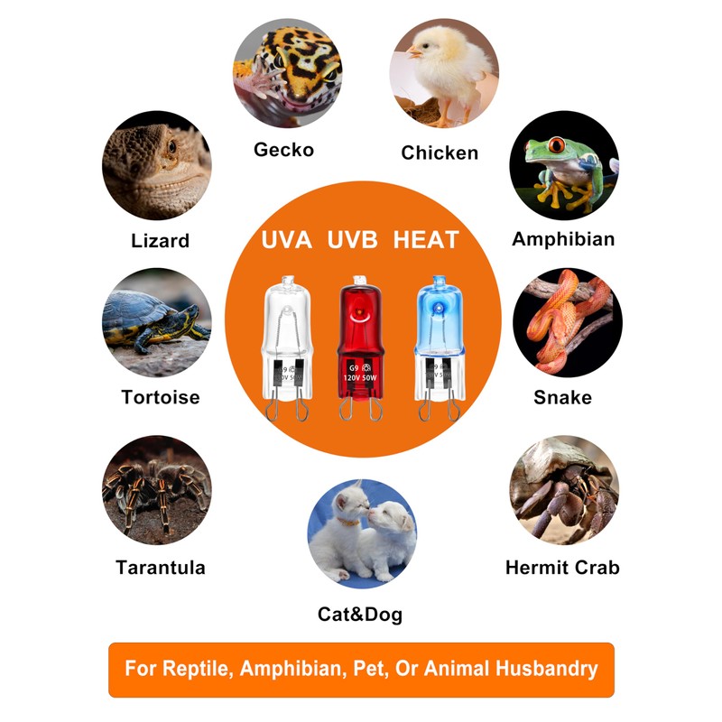 C-Raptile Reptile Heat Lamp G9 Bulb 25W 120V 2 Pin
