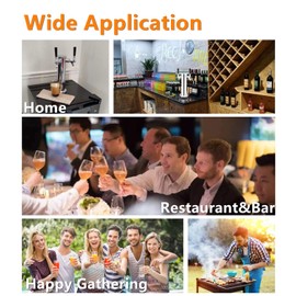 HLYCare Stainless Steel Double Taps Beer Tower for Brewing Beer Keg,3"Diameter Kegerator Tower Dispenser with 2 Faucets,Hose,Tap Handles,Keg Wrench,Cleaning Towel,Kegerator Accessories-Lovers Gifts